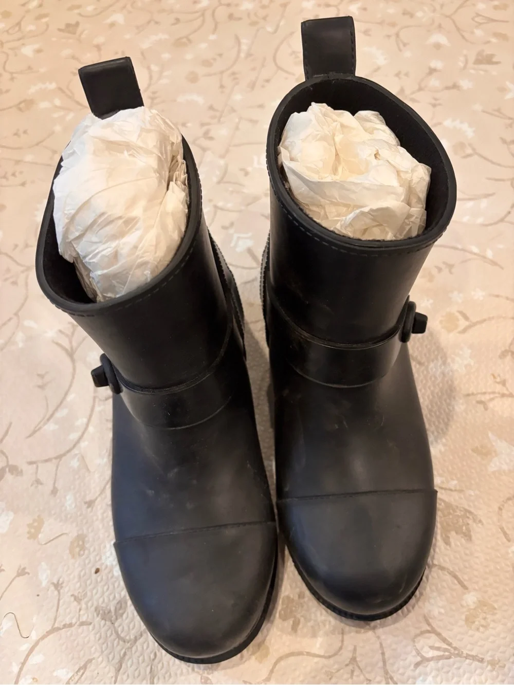 Coach Black Moto Women's Rain Ankle Boots